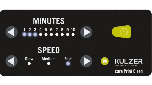 Control interface on cara Print Clean